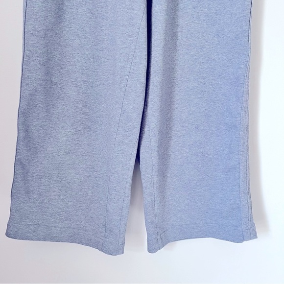 Athleta Farallon Heathered Wide Leg Crop Light Blue Athleisure Cotton Pants 2 - Picture 7 of 13